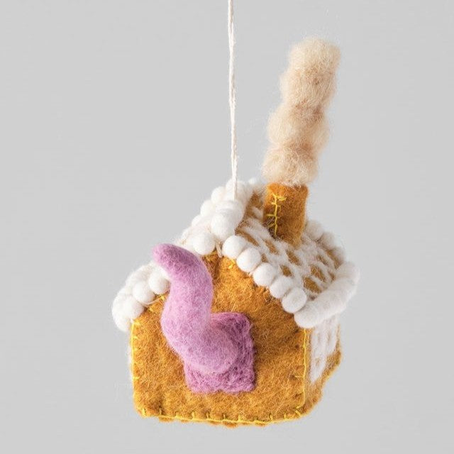 Gretel Cat in Gingerbread House - Wrap Felt Decoration