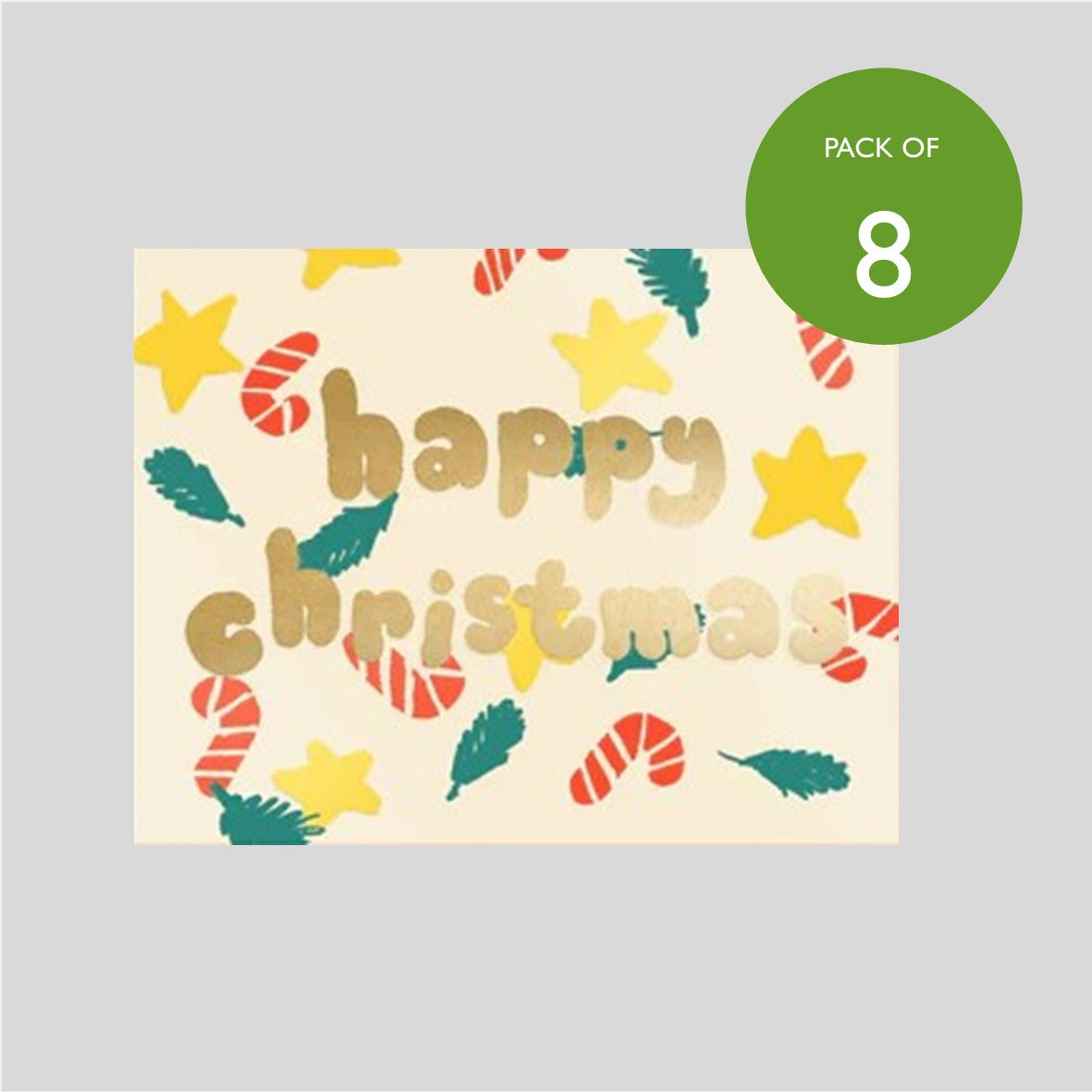Pack of Eight Christmas Cards - Joyful Christmas Candy