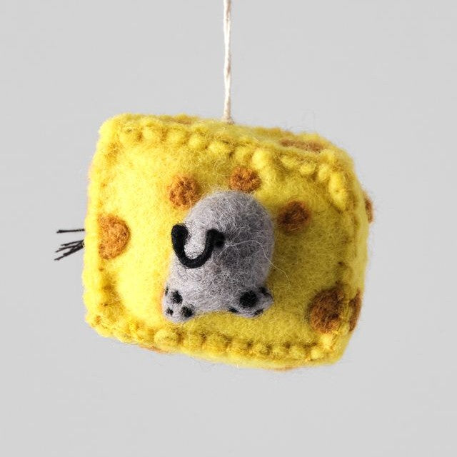Mouse in Cheese - Wrap Felt Decoration