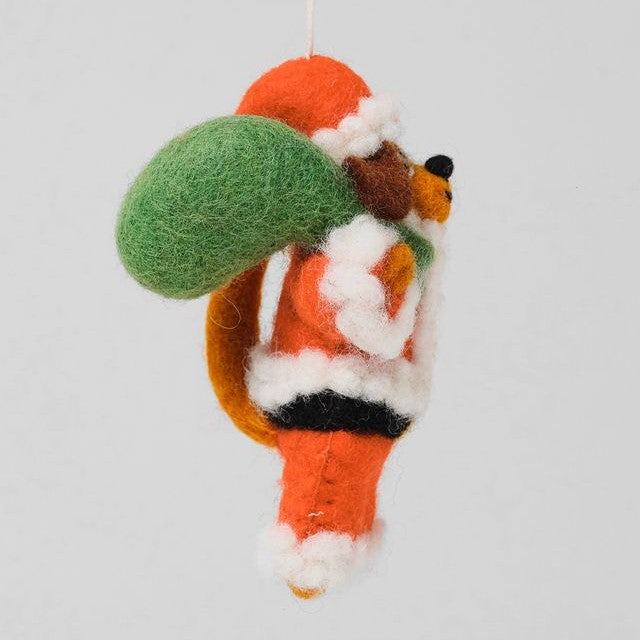 Dog in Santa Costume - Wrap Felt Decoration