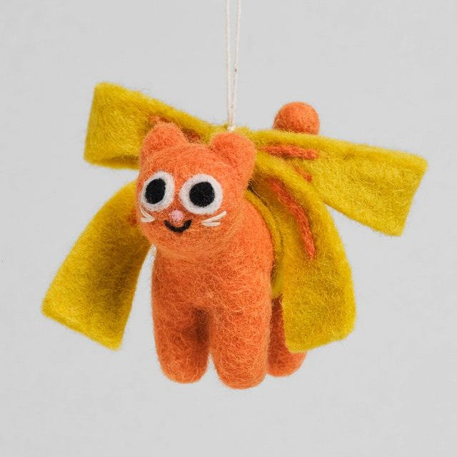 Bonnie Cat with Ribbon - Wrap Felt Decoration