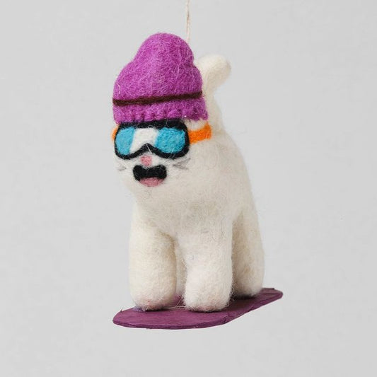 Shaun Cat on Snowboard - Wrap Felt Decoration
