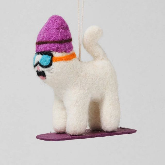 Shaun Cat on Snowboard - Wrap Felt Decoration