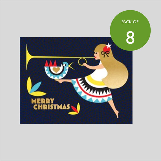 Pack of Eight Christmas Cards - Christmas Trumpet