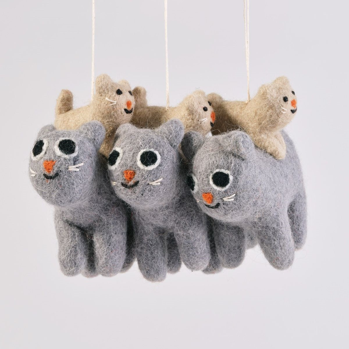 Pabs Cat With a Cat on His Back - Wrap Felt Decoration