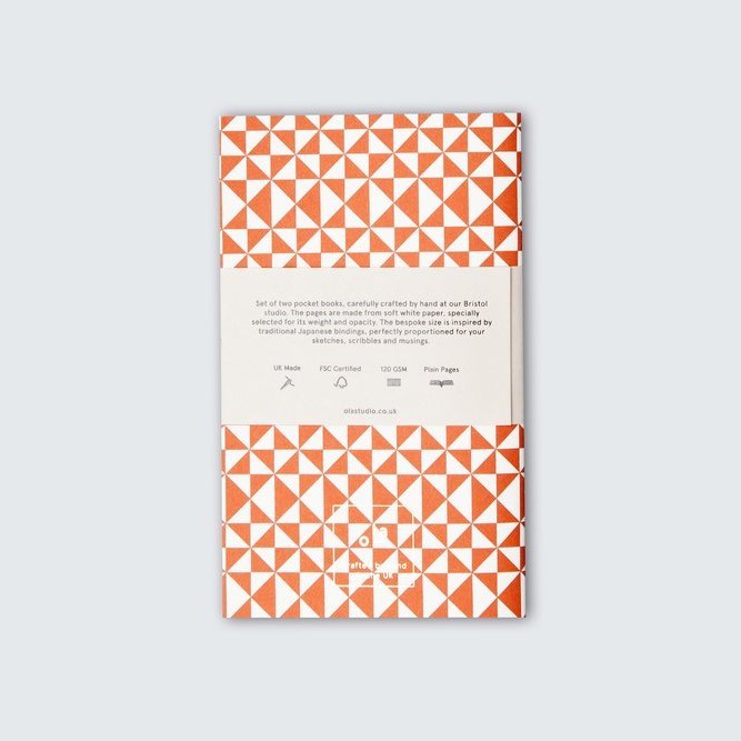 Ola Set of 2 Plain Pocket Books - Sophie & Kaffe Print