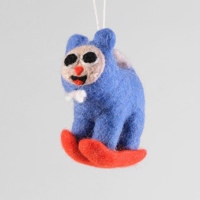 Eddie Skiing Cat - Wrap Felt Decoration