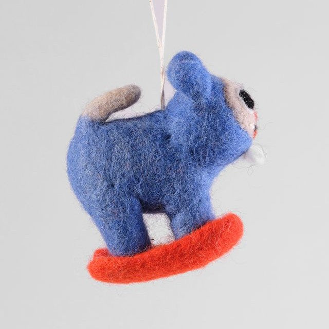 Eddie Skiing Cat - Wrap Felt Decoration