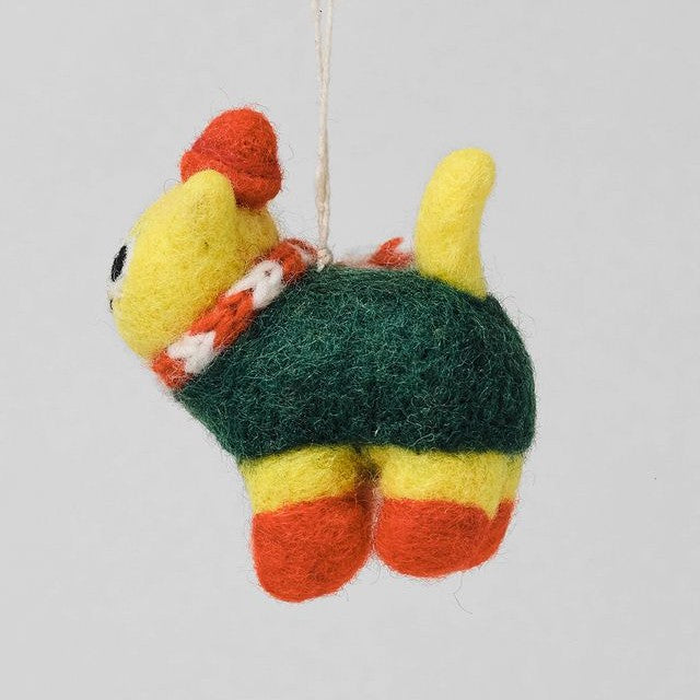 Hans Cat in Winter Clothes - Wrap Felt Decoration