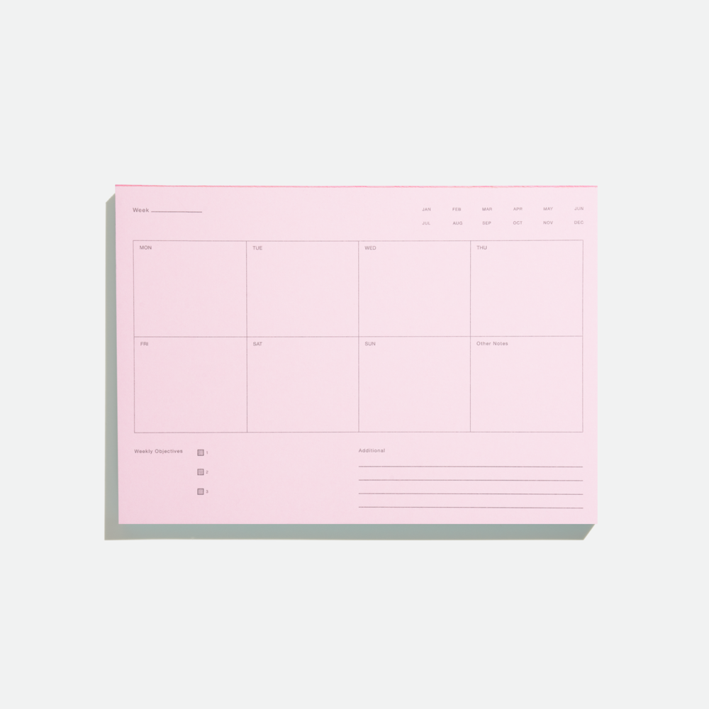 Before Breakfast Weekly Notepad A5 - Pink